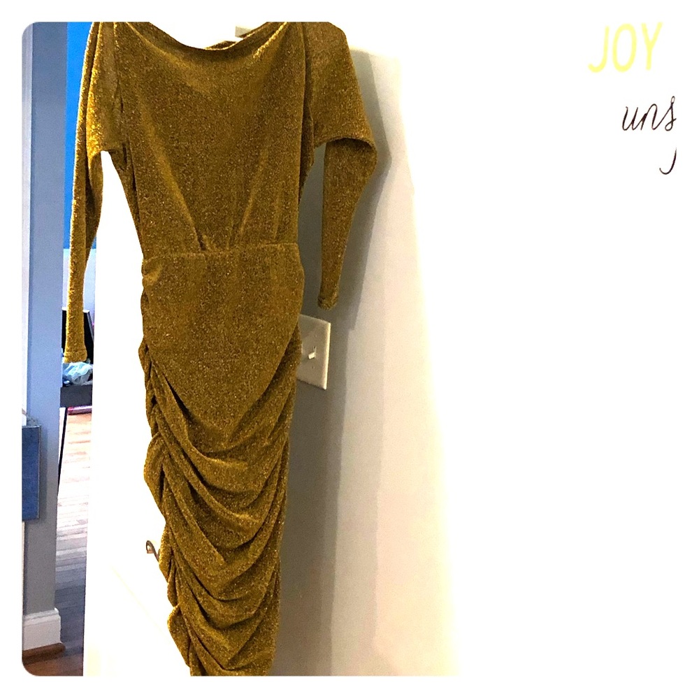Gold scrunch dress